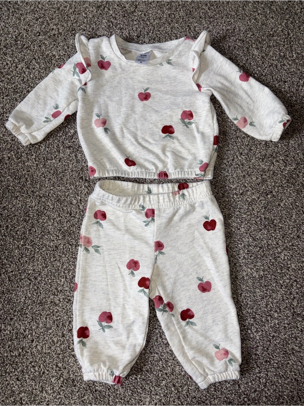 Carter's 6 Months Apple Print Sweater and Pants Baby Outfit